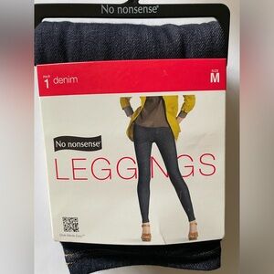 No Nonsense Women’s Dark Denim Jean Leggings Back Pockets Size Medium